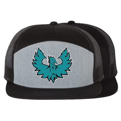 Teal Phoenix Logo - 7 Panel Trucker