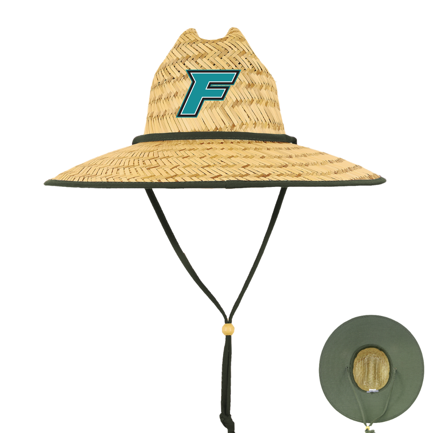 F Logo - Mat Straw Lifeguard Hat