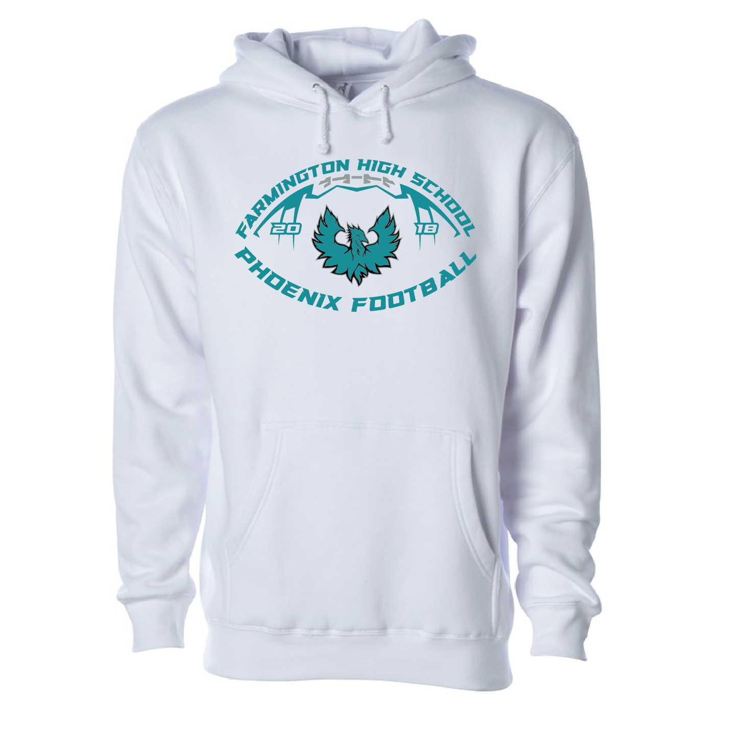 Farmington High School Phoenix Football W/Teal Phoenix - Adult | Youth Hoodie