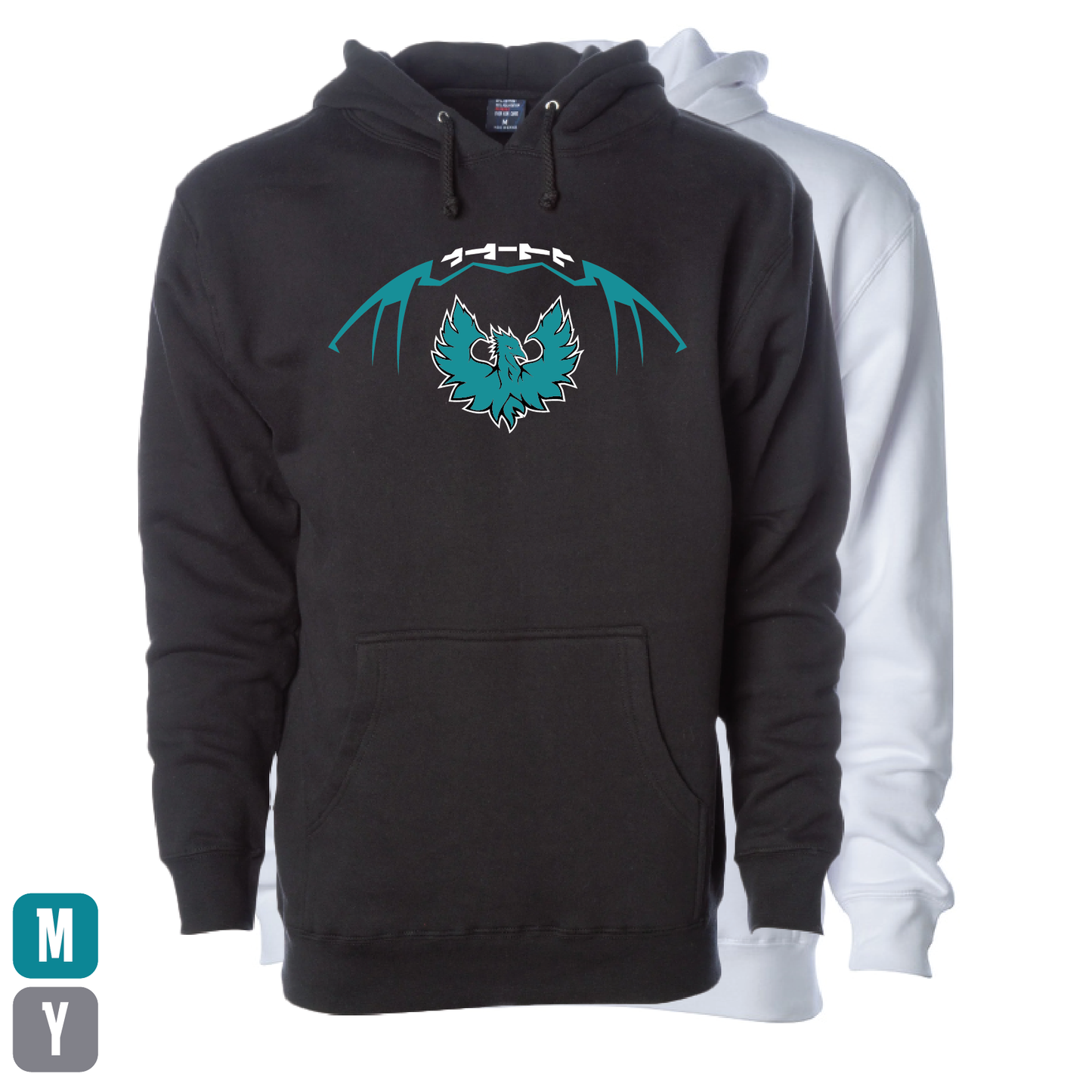 Football W/Teal Phoenix Logo - Adult | Youth Hoodie