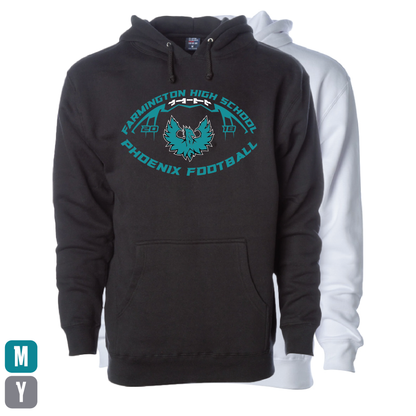 Farmington High School Phoenix Football W/Teal Phoenix - Adult | Youth Hoodie