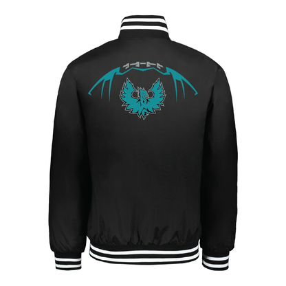 Football W/Teal Phoenix Logo - Mens Black Heritage Jacket