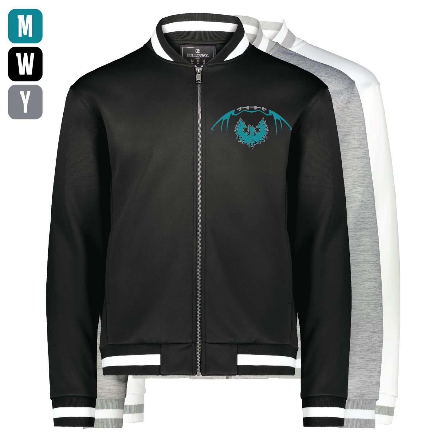 Football W/Teal Phoenix Logo - Mens | Womens | Youth Full Zip Jacket