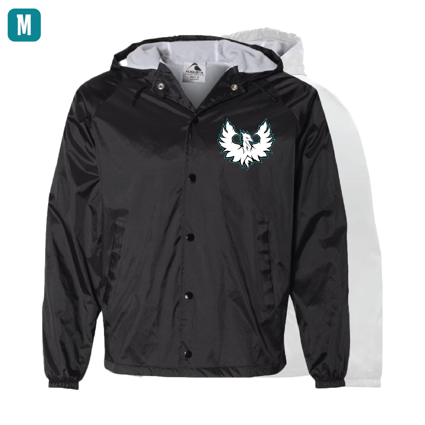 White Phoenix Logo - Mens Hooded Coach's Jacket