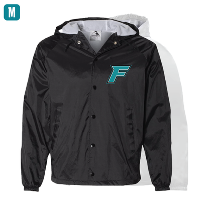 F Logo - Mens Hooded Coach's Jacket