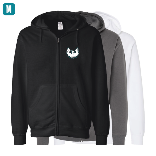 White Phoenix Logo - Adult Sponge Fleece Full-Zip Hoodie