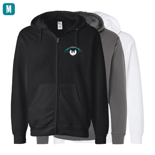 Football W/White Phoenix Logo - Adult Sponge Fleece Full-Zip Hoodie