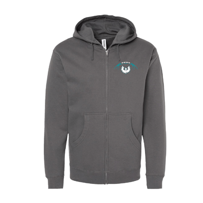 Football W/White Phoenix Logo - Adult Sponge Fleece Full-Zip Hoodie
