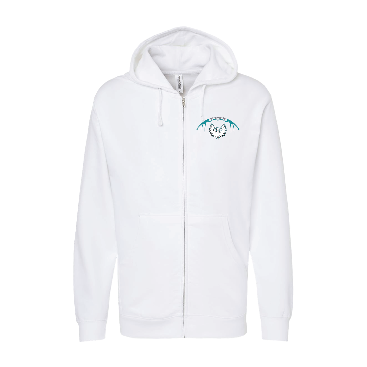 Football W/White Phoenix Logo - Adult Sponge Fleece Full-Zip Hoodie