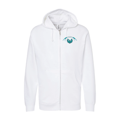 Football W/Teal Phoenix Logo - Adult Sponge Fleece Full-Zip Hoodie