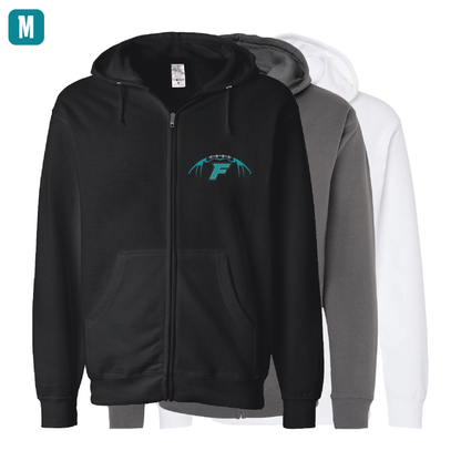 Football W/F Logo - Adult Sponge Fleece Full-Zip Hoodie