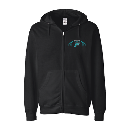 Football W/F Logo - Adult Sponge Fleece Full-Zip Hoodie