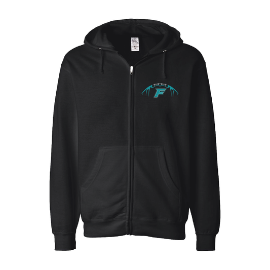 Football W/F Logo - Adult Sponge Fleece Full-Zip Hoodie