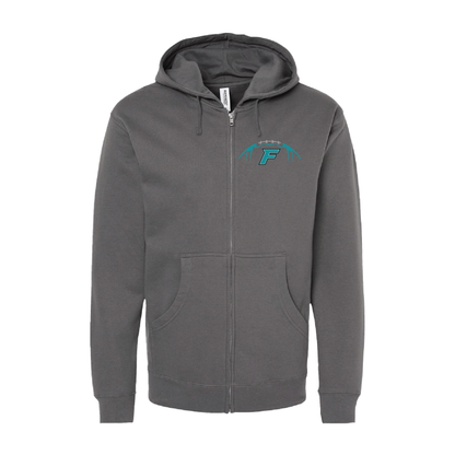 Football W/F Logo - Adult Sponge Fleece Full-Zip Hoodie