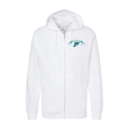 Football W/F Logo - Adult Sponge Fleece Full-Zip Hoodie