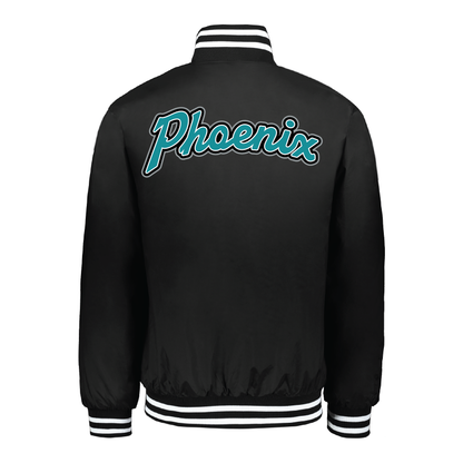 Football W/Teal Phoenix Logo - Mens Black Heritage Jacket