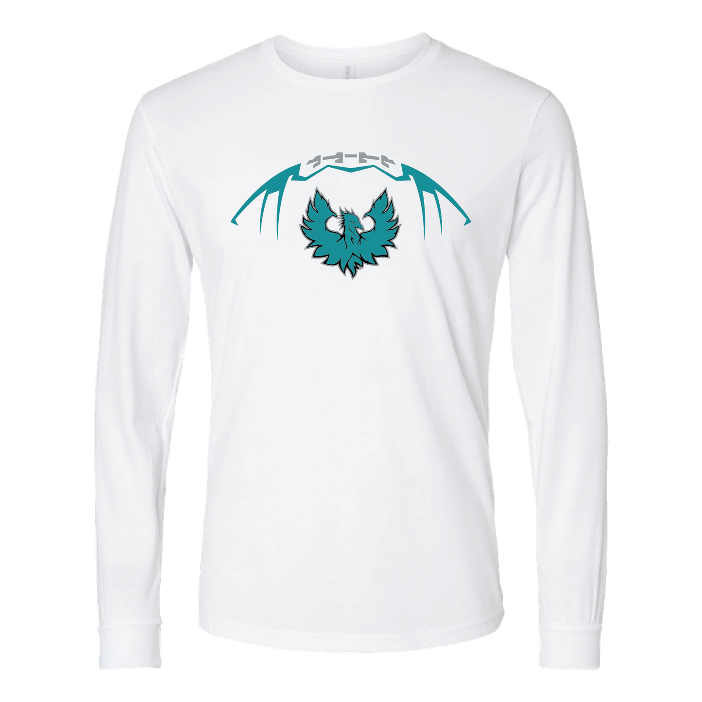 Football W/Teal Phoenix Logo - Mens | Womens | Youth Long Sleeve T-Shirt