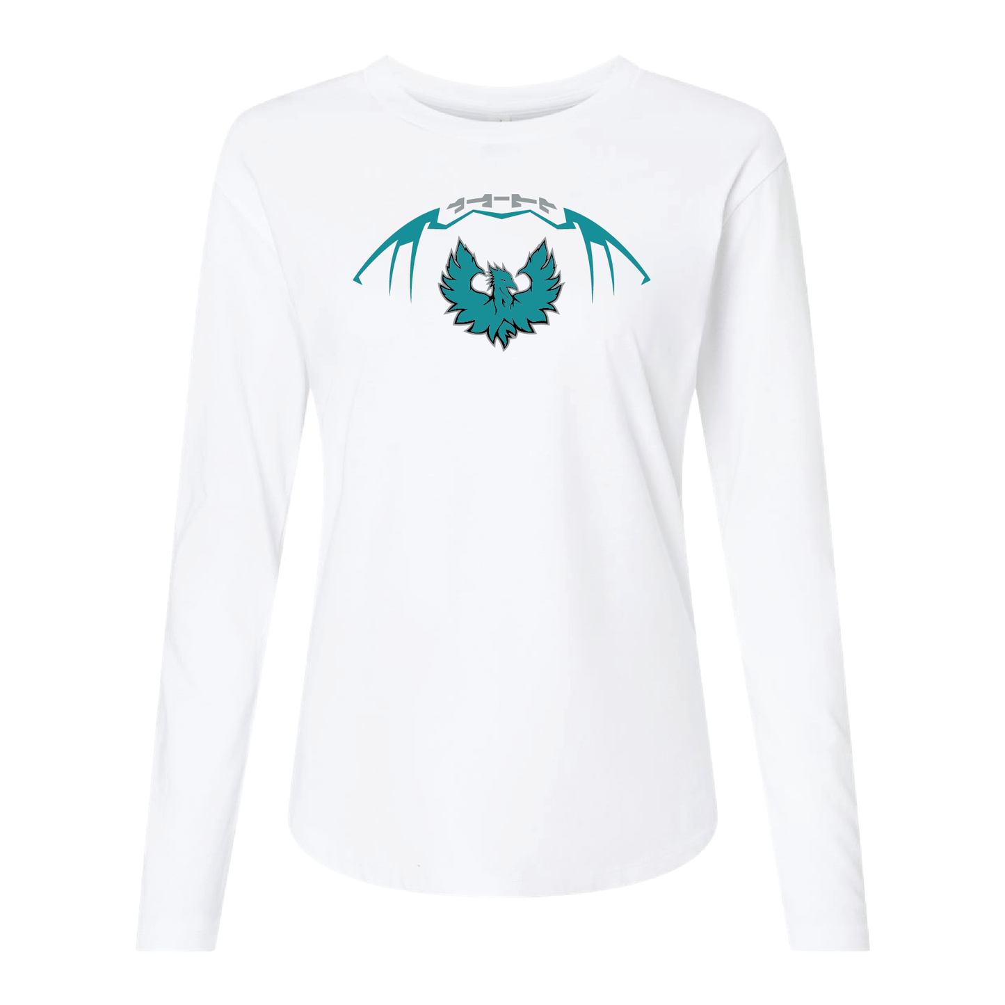 Football W/Teal Phoenix Logo - Mens | Womens | Youth Long Sleeve T-Shirt