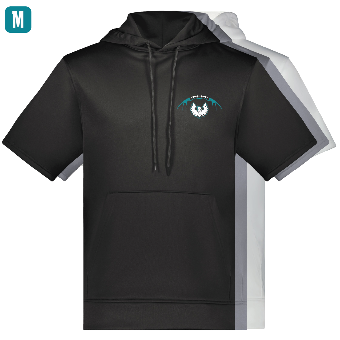 Football W/White Phoenix Logo - Adult Short Sleeve Hoodie