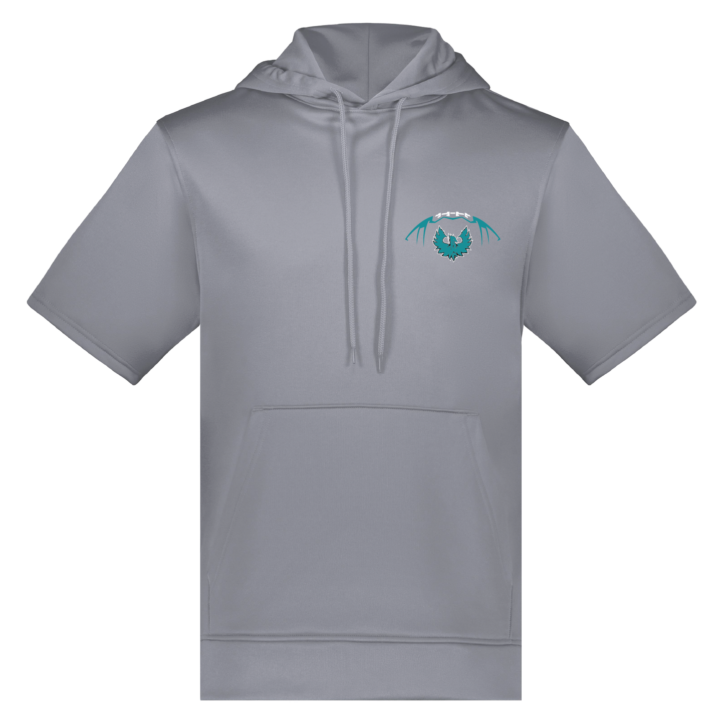 Football W/Teal Phoenix Logo - Adult Short Sleeve Hoodie
