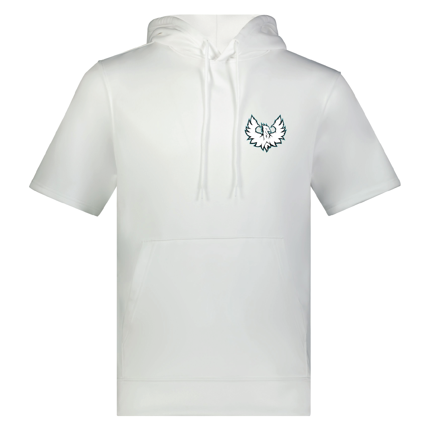 White Phoenix Logo - Adult Short Sleeve Hoodie