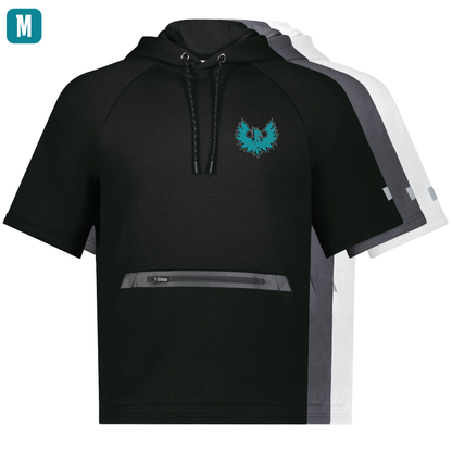 Teal Phoenix Logo - Adult Short Sleeve Tech Fleece Hoodie