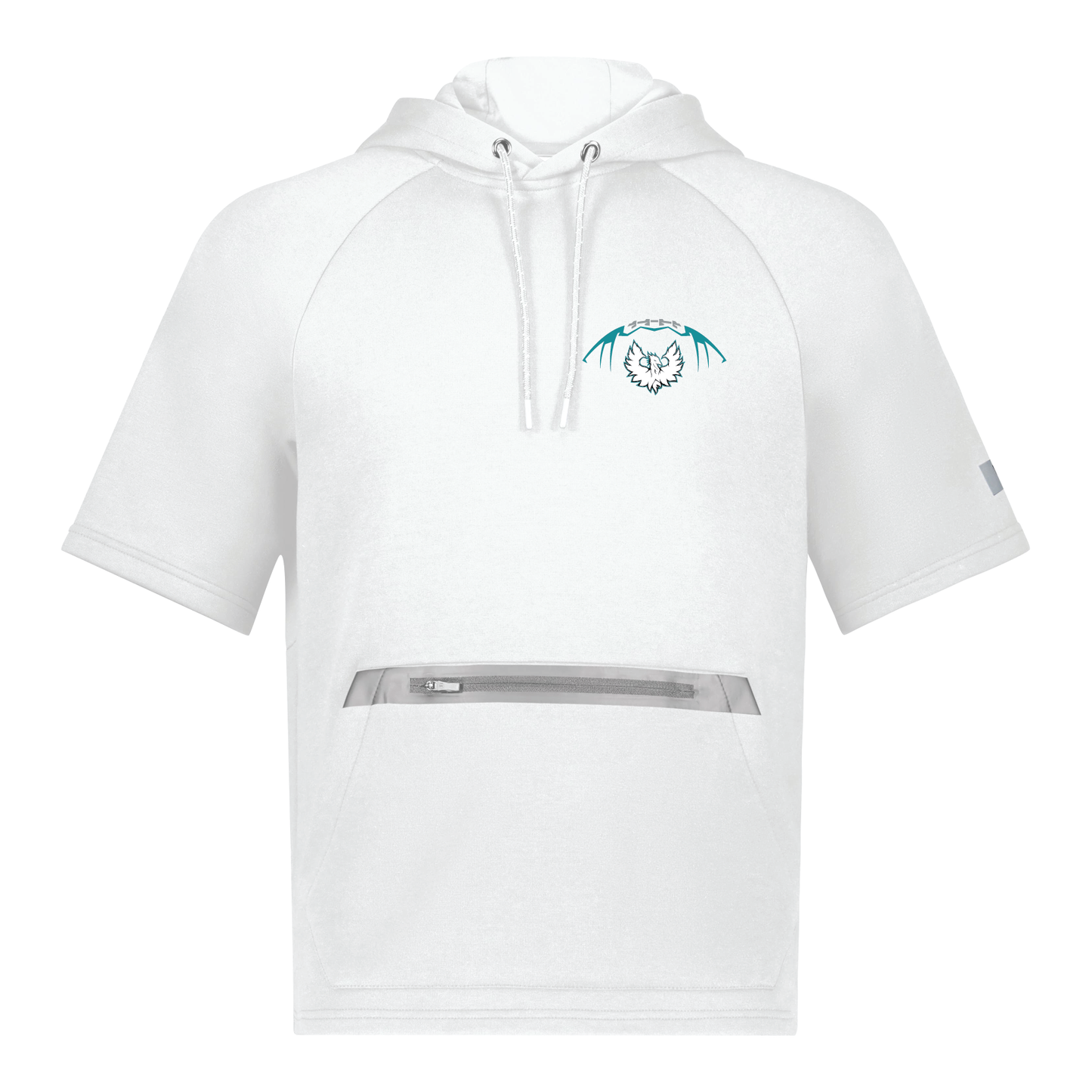 Football W/White Phoenix Logo - Adult Short Sleeve Tech Fleece Hoodie