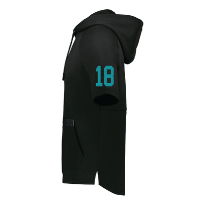 Teal Phoenix Logo - Adult Short Sleeve Tech Fleece Hoodie