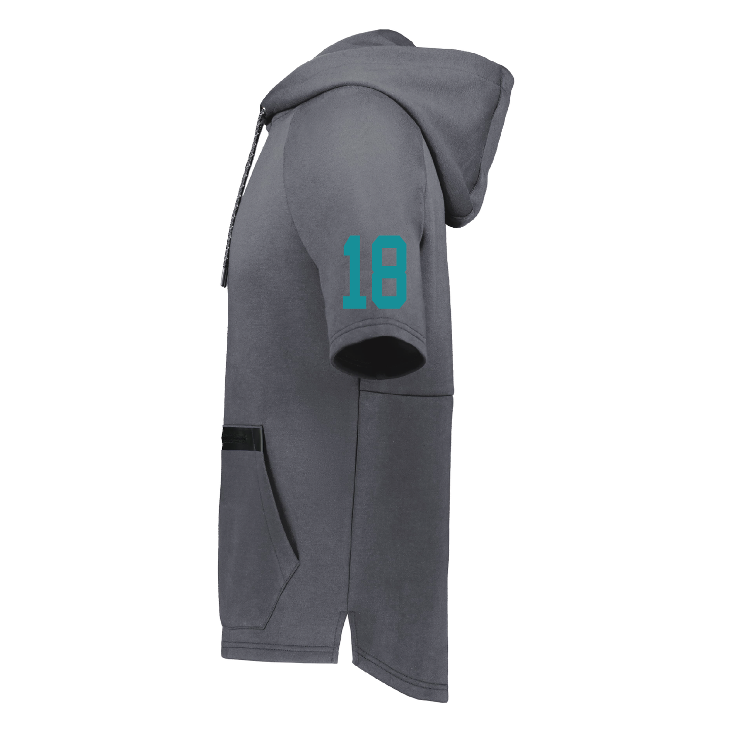Teal Phoenix Logo - Adult Short Sleeve Tech Fleece Hoodie