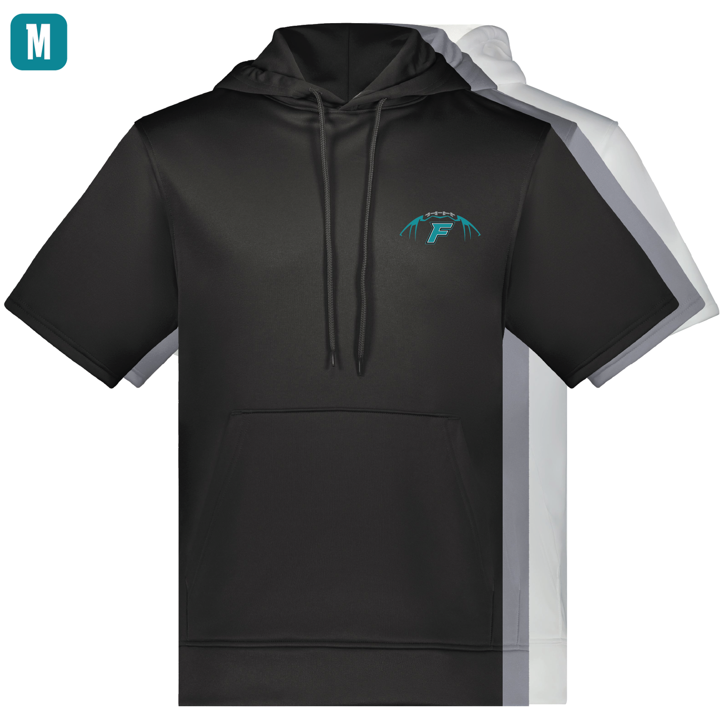 Football W/F Logo - Adult Short Sleeve Hoodie