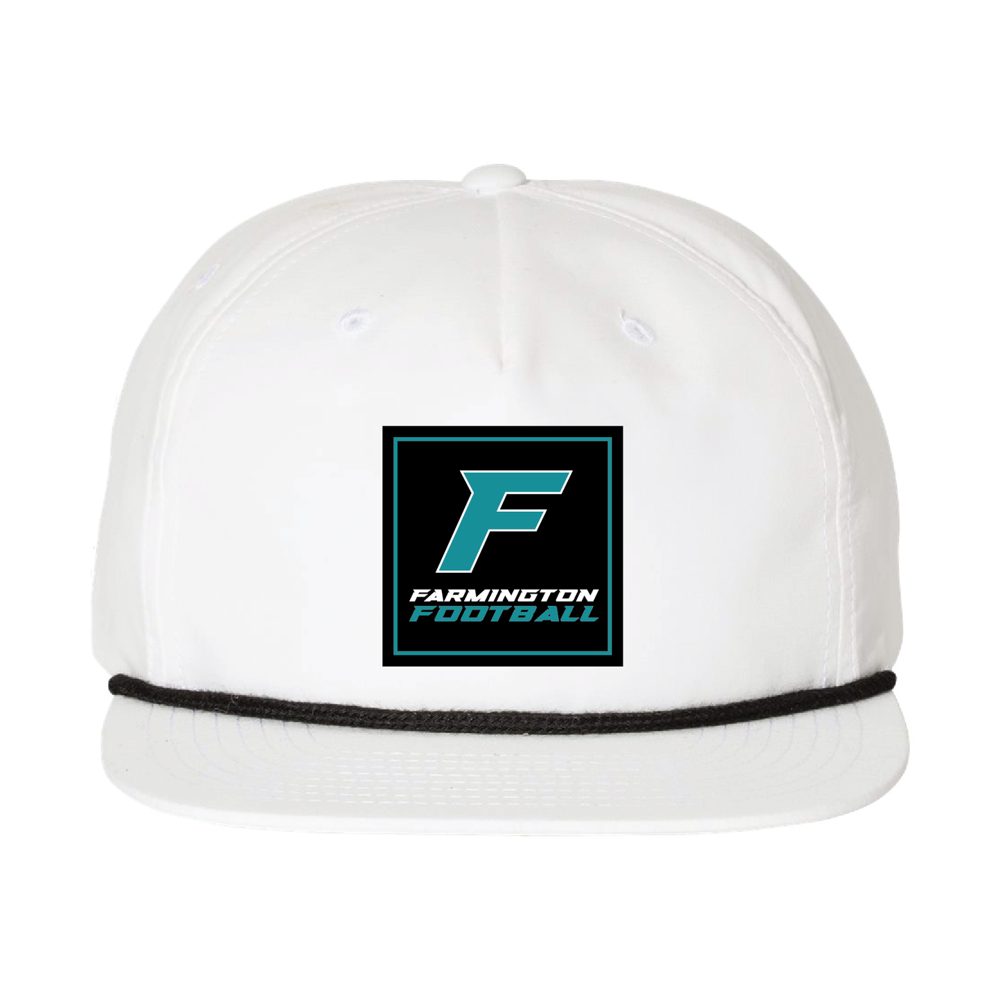 Farmington Football Square Patch - 5 Panel High Profile Relaxed Cotton Blend Rope Hat