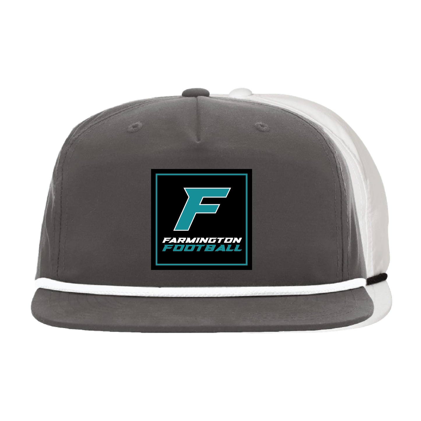 Farmington Football Square Patch - 5 Panel High Profile Relaxed Cotton Blend Rope Hat