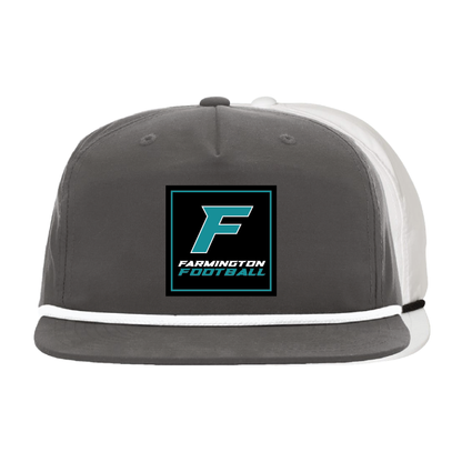 Farmington Football Square Patch - 5 Panel High Profile Relaxed Cotton Blend Rope Hat