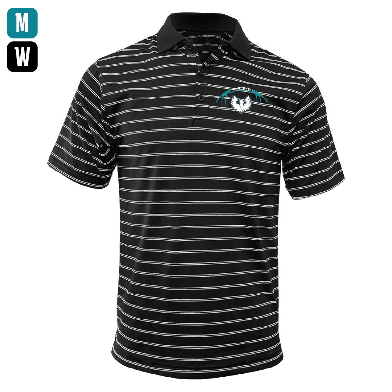 Football W/White Phoenix Logo - Mens | Womens Wide Stripe Polo
