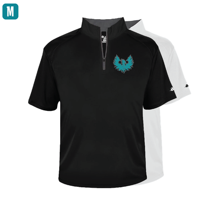 Teal Phoenix Logo -  Mens Short Sleeve 1/4 ZIP
