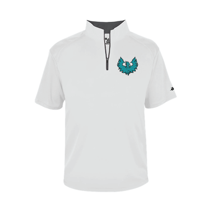 Teal Phoenix Logo -  Mens Short Sleeve 1/4 ZIP