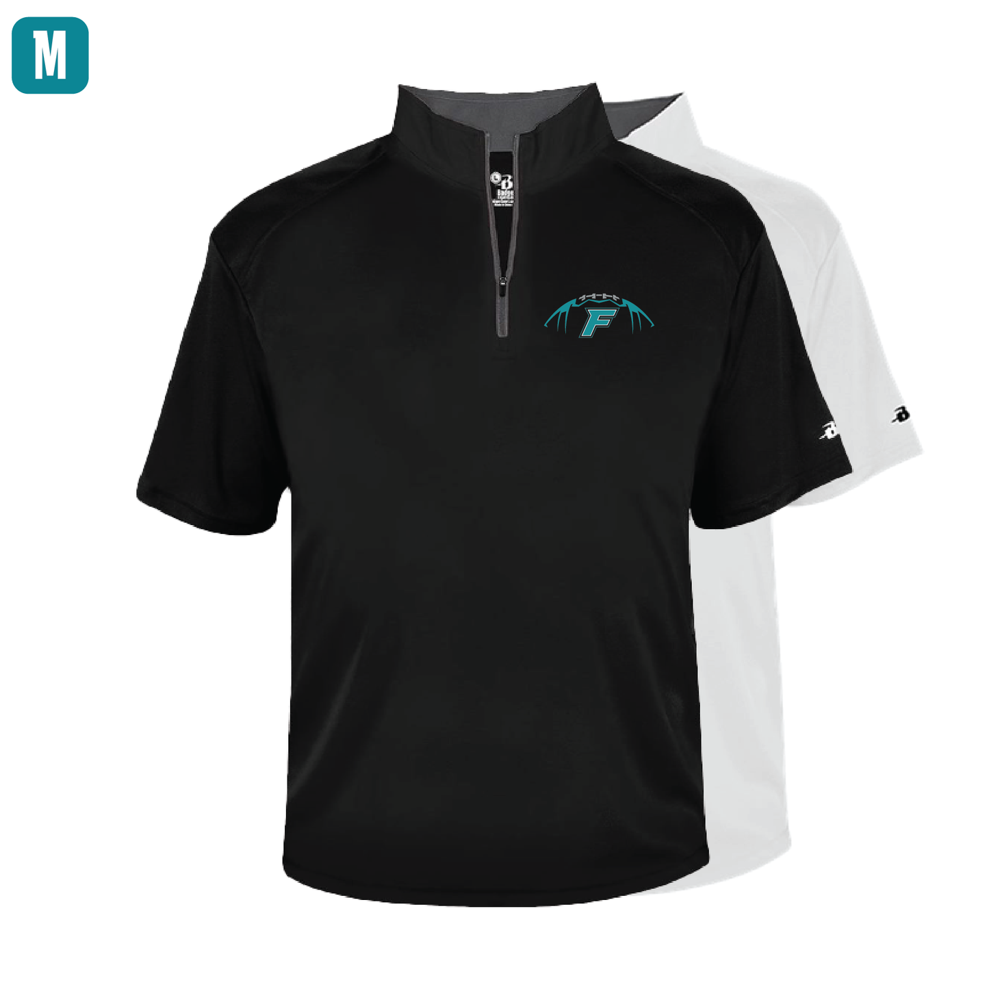 Football W/F Logo -  Mens Short Sleeve 1/4 ZIP