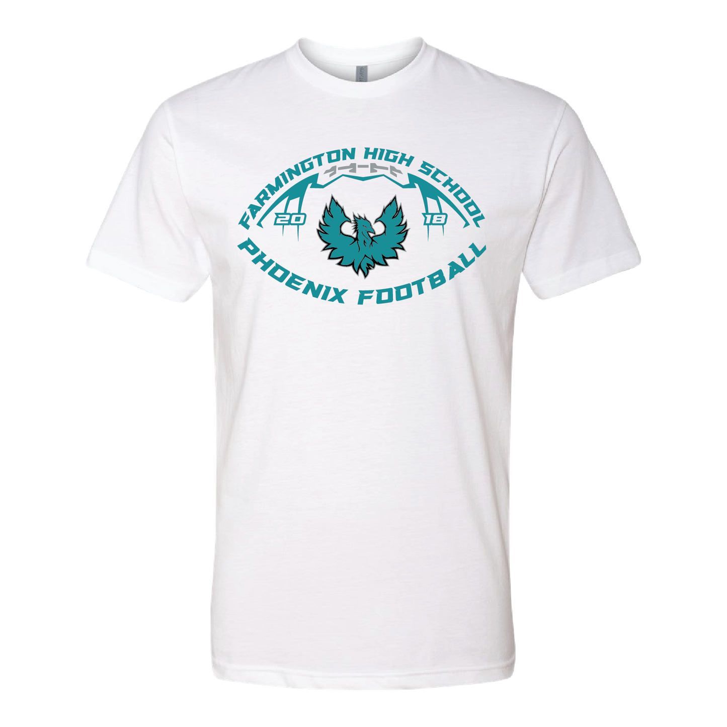 Farmington High School Phoenix Football W/Teal Phoenix - Mens | Womens | Youth CVC T-Shirt