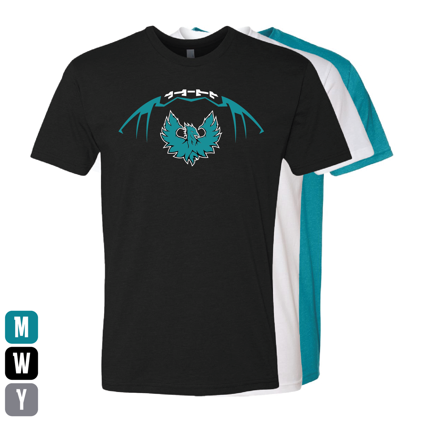 Football W/Teal Phoenix Logo - Mens | Womens | Youth CVC T-Shirt
