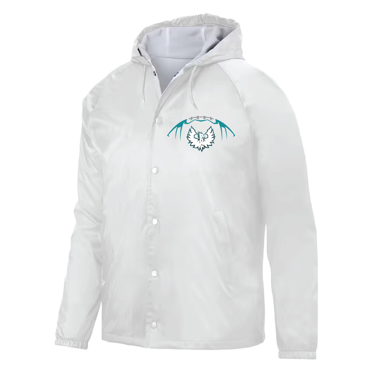 Football W/White Phoenix Logo - Mens Hooded Coach's Jacket