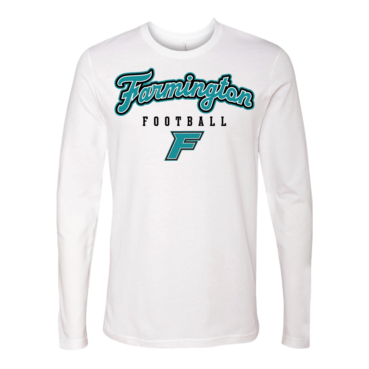Farmington Football Script W/F Logo - Mens | Womens | Youth Long Sleeve T-Shirt