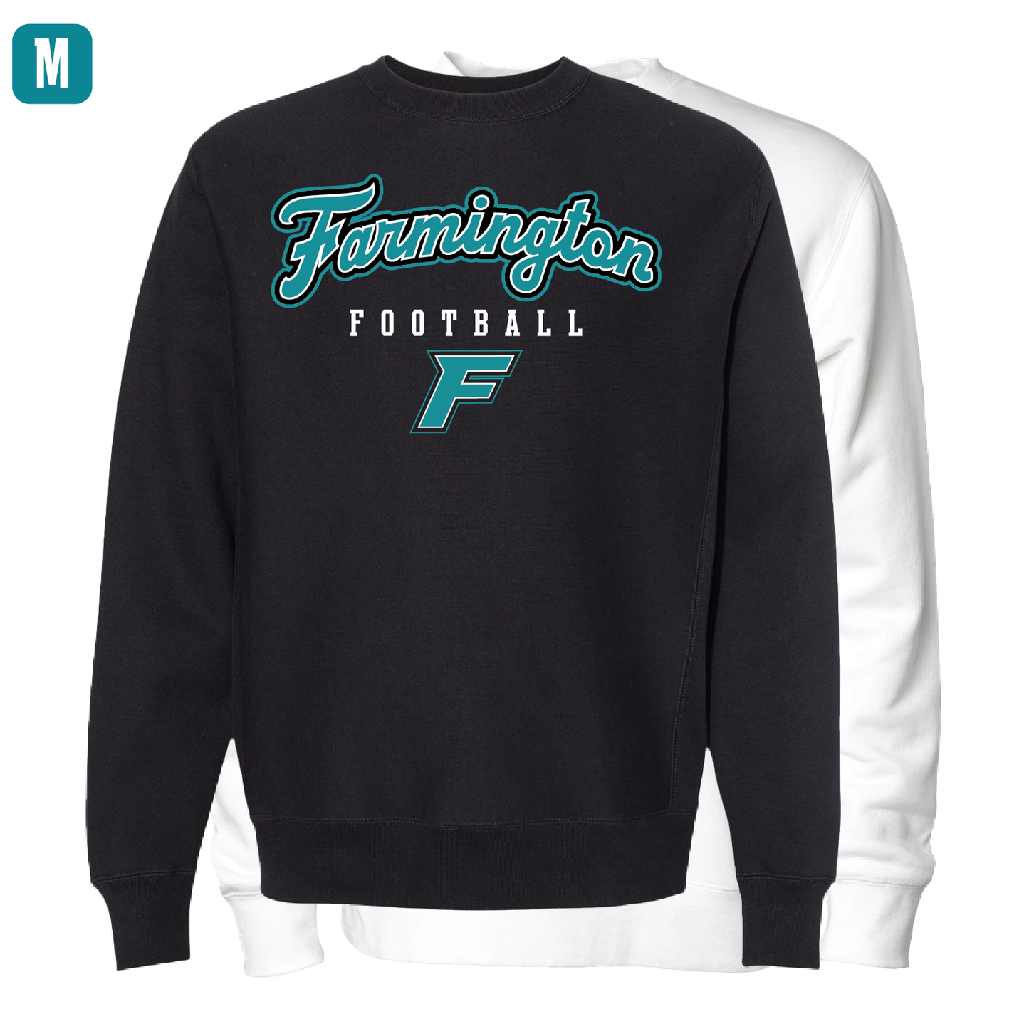 Farmington Football Script W/F Logo - Adult Crewneck Sweatshirt
