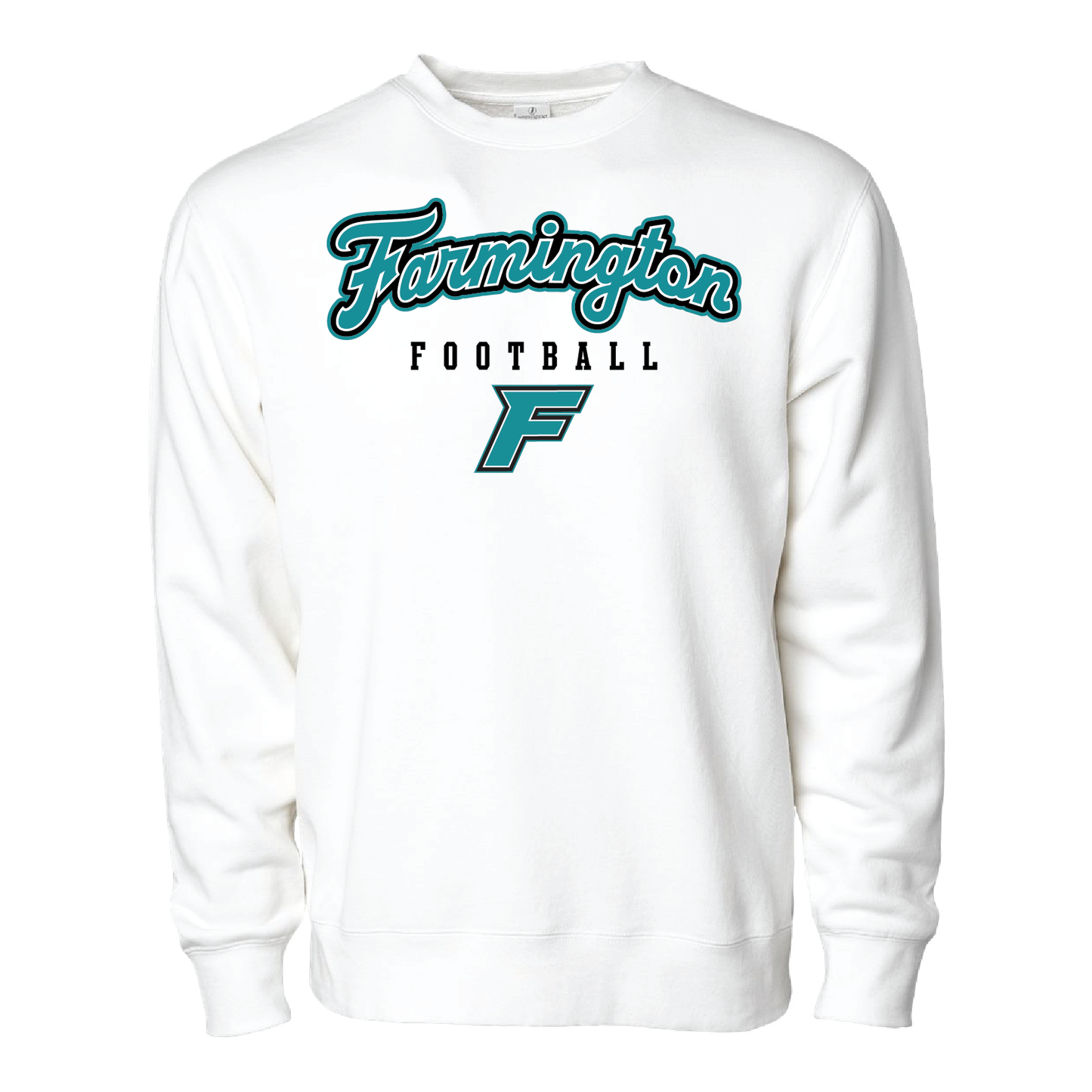 Farmington Football Script W/F Logo - Adult Crewneck Sweatshirt