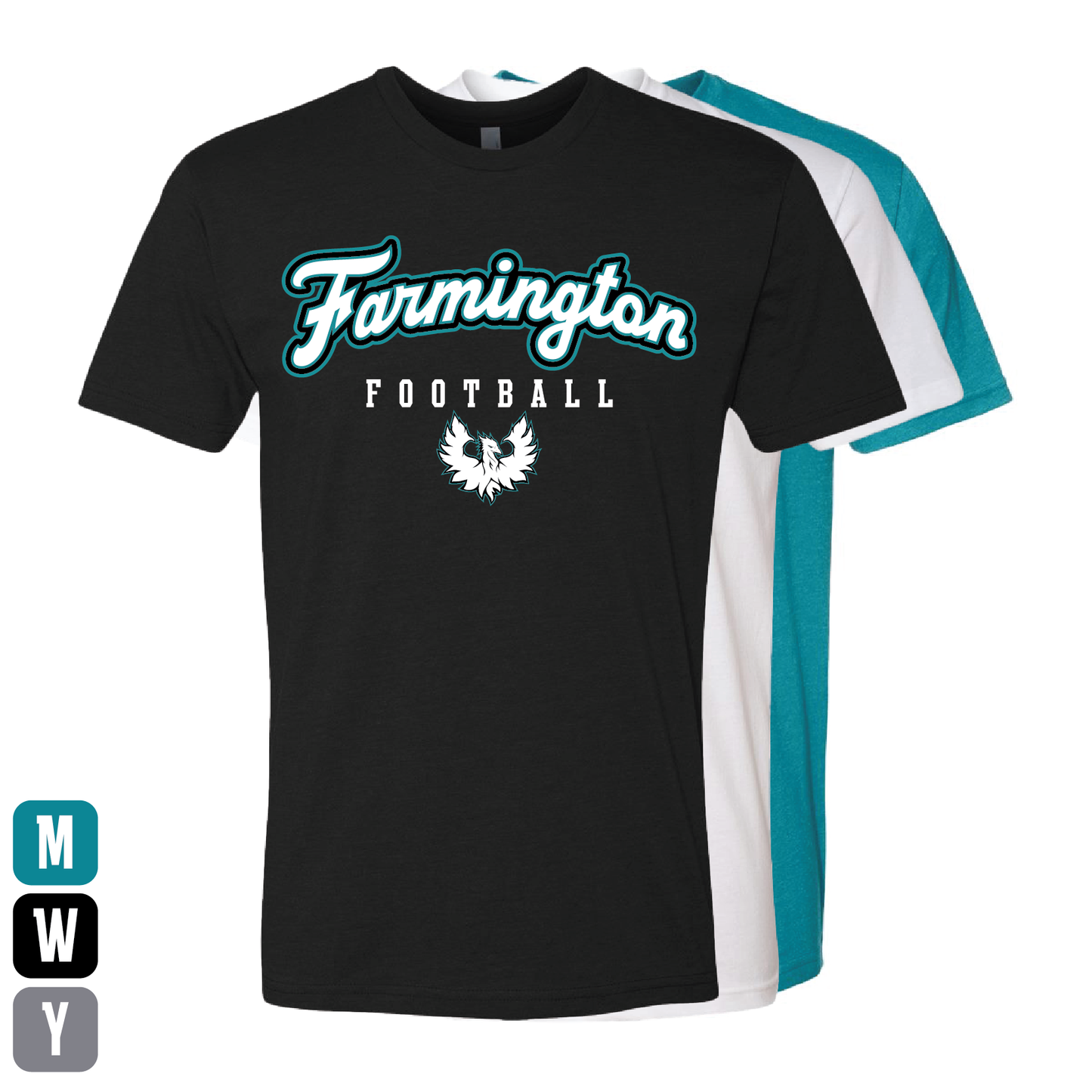 Farmington Football Script W/Phoenix Logo - Mens | Womens | Youth CVC T-Shirt
