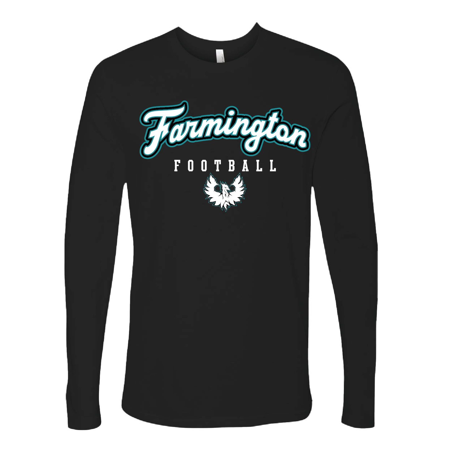 Farmington Football Script W/Phoenix Logo - Mens | Womens | Youth Long Sleeve T-Shirt